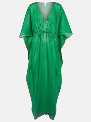 Zelené bavlněné midi šaty Eres