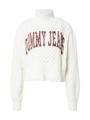 Κοντό πουλόβερ Tommy Jeans λευκό