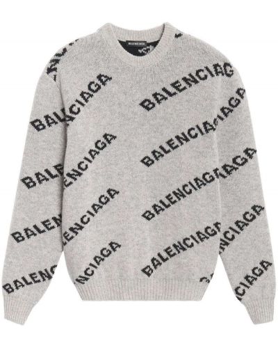 Jacquard lang genser Balenciaga grå