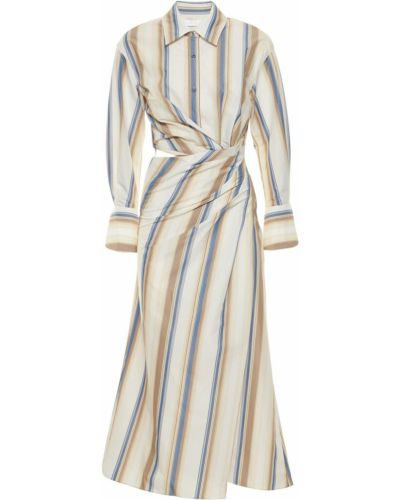 Памучна миди рокля на райета Jonathan Simkhai бяло