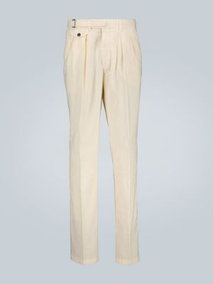 Lniane spodnie klasyczne bawełniane Lardini