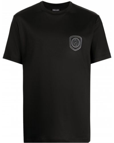 Camiseta con bordado Giorgio Armani negro
