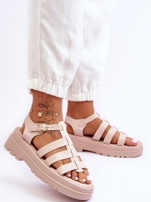 Pruhované kožené sandály Kesi