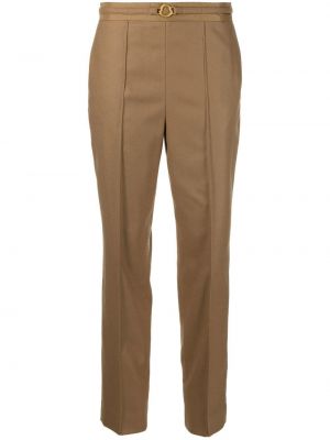 Spodnie flanelowe Moncler brązowe