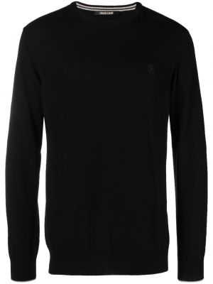 Пуловер бродиран Roberto Cavalli черно