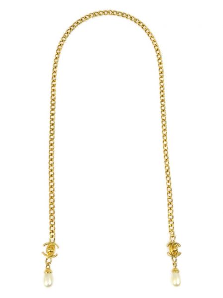 Lanac sa perlicama Chanel Pre-owned zlatna