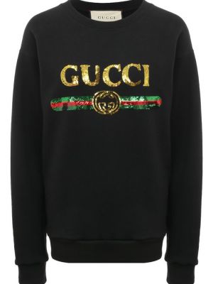 Черный хлопковый свитшот Gucci