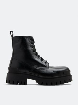 Кружевные ботинки на шнуровке Balenciaga черные