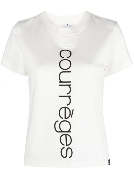 T-shirt di cotone Courrèges bianco