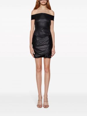 Sukienka mini skórzana drapowana Givenchy czarna