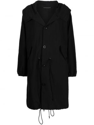Manteau à capuche oversize Y's noir
