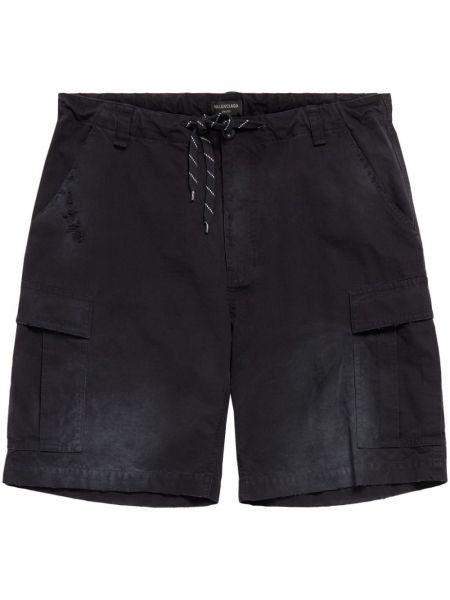 Pantaloni scurți din bumbac Balenciaga negru