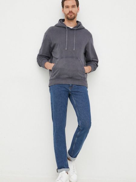 Pamučna hoodie s kapuljačom Calvin Klein Jeans plava