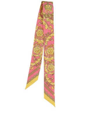 Pañuelo de seda con estampado Versace rosa