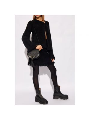 Mini falda con flecos de lana Chloé negro
