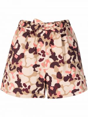 Shorts di jeans con stampa camouflage Moncler marrone