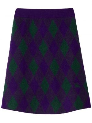 Žakárové vlněné sukně s argylovým vzorem Burberry
