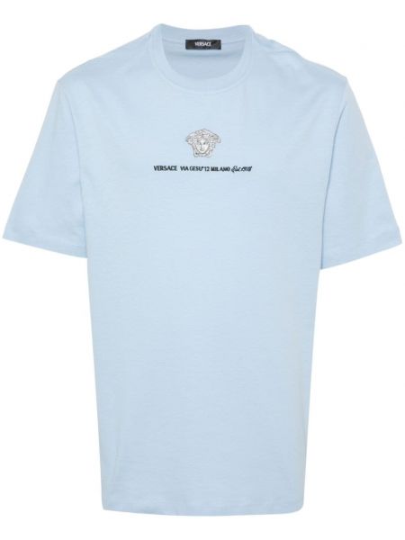 Broderet t-shirt Versace blå