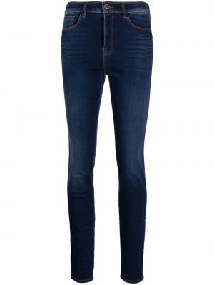 Skinny fit džínsy s výšivkou Emporio Armani modrá