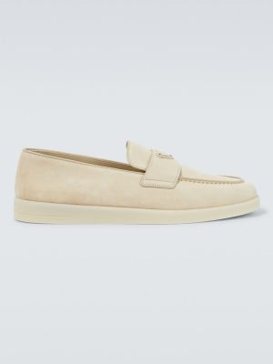 Pantofi loafer din piele de căprioară Prada bej