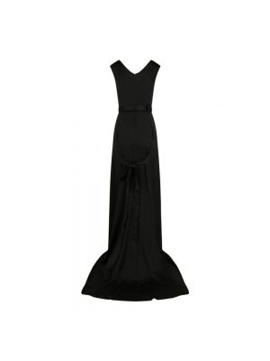 Sukienka długa z krótkim rękawem Bottega Veneta czarna