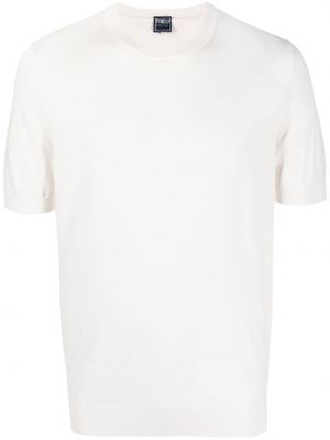 Тениска с кръгло деколте Fedeli бяло