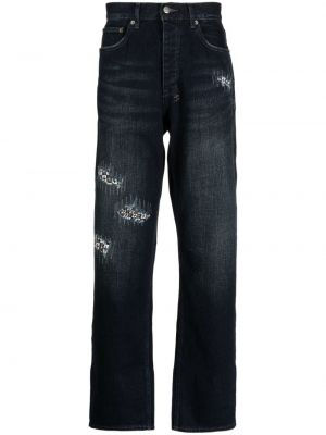 Bavlnené džínsy s rovným strihom Ksubi modrá