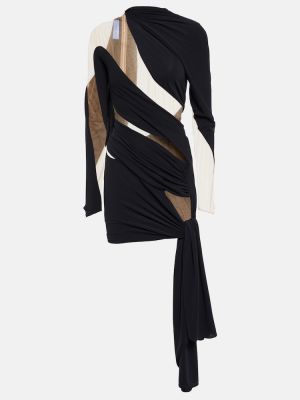Φόρεμα από τούλι ντραπέ Mugler μαύρο