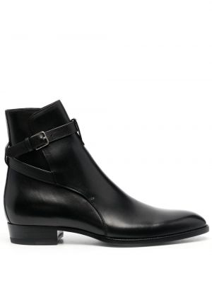 Členkové topánky s prackou Saint Laurent čierna