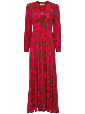 Sukienka długa w kwiatki z nadrukiem Rixo czerwona