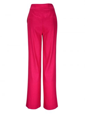Lniane proste spodnie Veronica Beard różowe