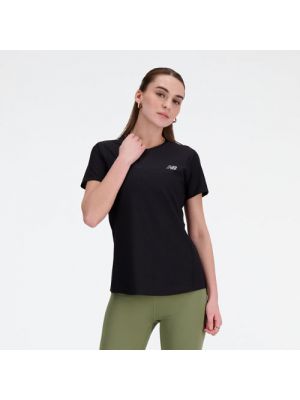 Jacquard slim fit t-shirt New Balance schwarz
