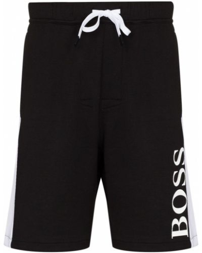 Pantalones cortos deportivos con estampado Boss negro