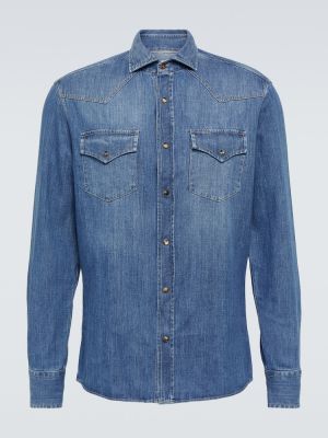 Camicia jeans Brunello Cucinelli blu