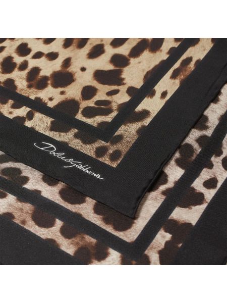 Леопардовый шарф Dolce & Gabbana коричневый
