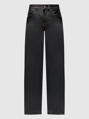 Черные кожаные прямые джинсы Heron Preston