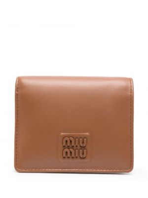 Kožená peněženka Miu Miu hnědá