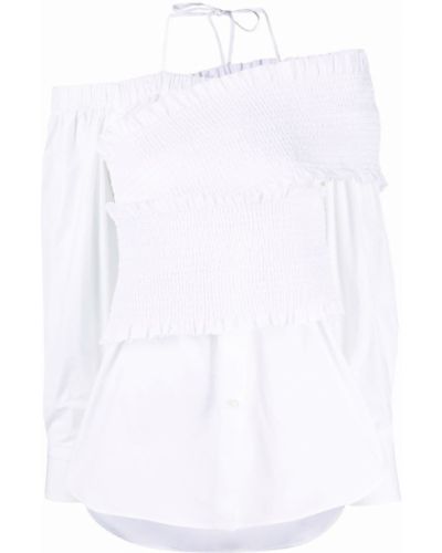 Памучна блуза Msgm бяло