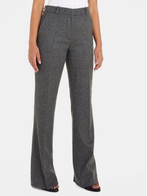 Bavlnené priliehavé rovné nohavice Calvin Klein sivá