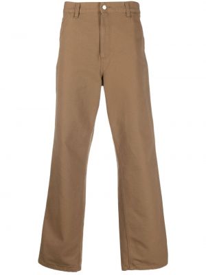 Bavlněné rovné kalhoty Carhartt Wip hnědé