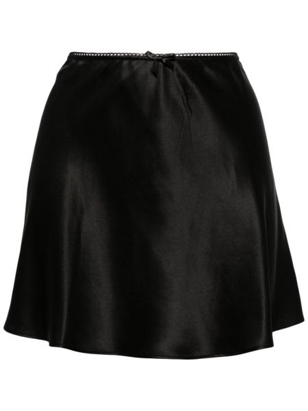 Svilena mini suknja Reformation crna