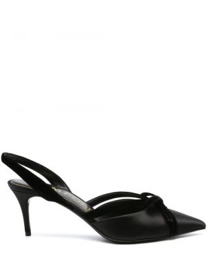Sandále s mašľou s otvorenou pätou Tom Ford čierna
