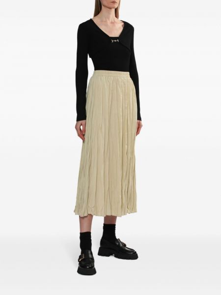 Midi sukně s vysokým pasem B+ab béžové