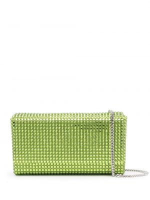 Borse pochette con cristalli Amina Muaddi verde