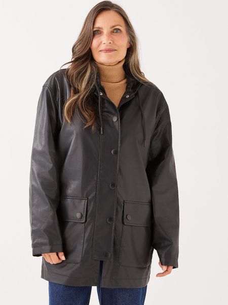 Куртка с капюшоном с карманами из искусственной кожи Lc Waikiki черная