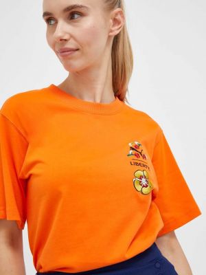 Памучна тениска Puma оранжево