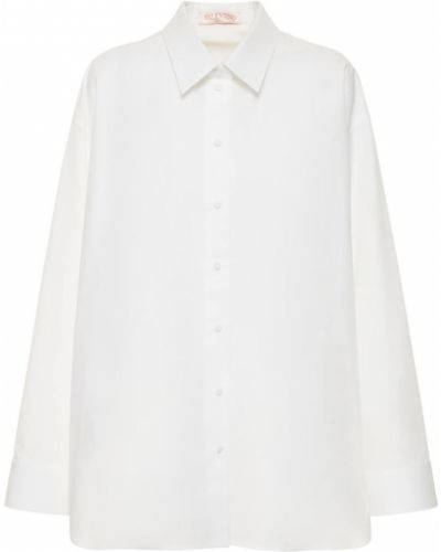 Βαμβακερή μini φόρεμα Valentino λευκό