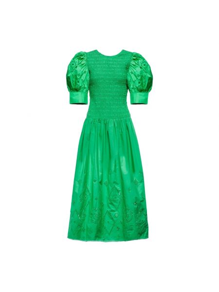 Sukienka midi Ganni zielona