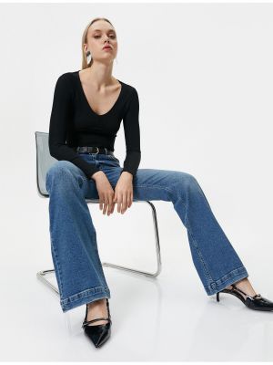 Jeansy skinny slim fit bawełniane z kieszeniami Koton niebieskie