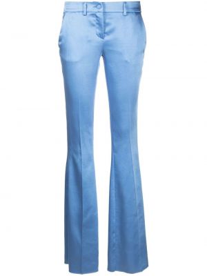 Pantaloni din satin Philipp Plein albastru